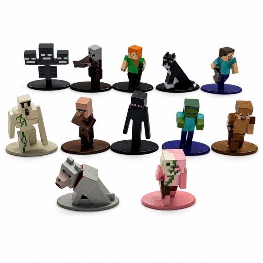 Jada Toys Minecraft Nano Metalfigs 12 Pc Die-Cast Mini Figure Lot